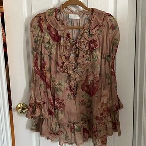 Zimmermann Floral Boho Cotton Blouse Size 0
